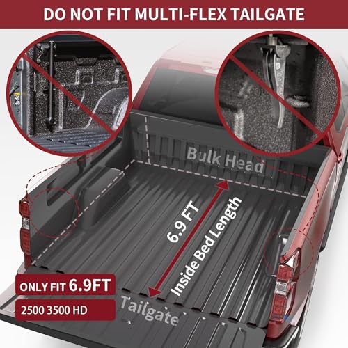 Image of OEDRO Soft Quad-Fold Tonneau Cover for 2020-2026 Silverado 2500 3500HD 6.9'