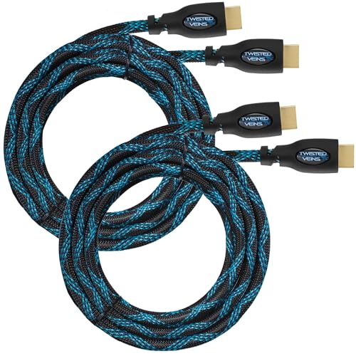 Image of HDMI Cable 30 ft, 2-Pack, Premium HDMI Braided Cord Type High Speed with Ethernet, Supports HDMI 2.0b 4K 60hz HDR and ARC