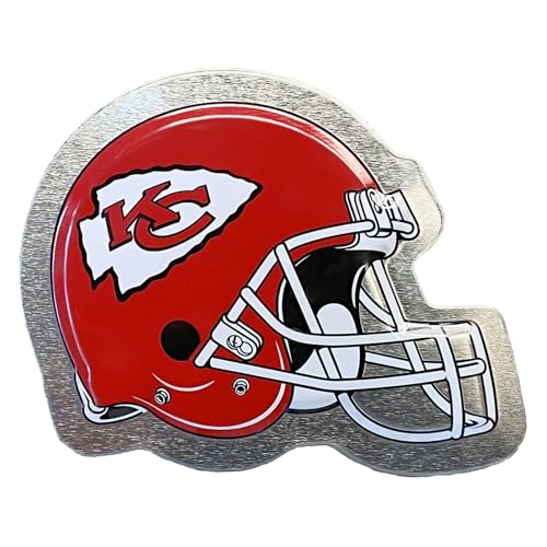 Party Animal NFL Football Helmet Bottle Opener, 2-in-1 Magnetic Stainless Steel Bar Accessory for Pry Cap & Twist Off Bottles, Kansas City Chiefs