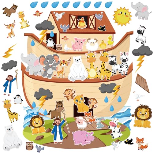 Cinrobiye Noah's Ark Craft Kit Felt Noah's Ark Animal Scene