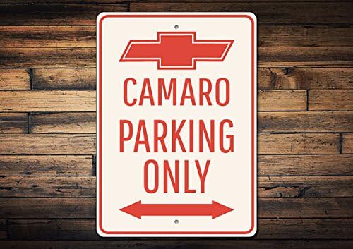 Camaro Parking Sign, Chevy Camaro Sign, Chevy Logo Decor, Camaro Lover GIft, Camaro Owner Gift, Car Sign - Quality Aluminum Sign 8" x 12" Sign