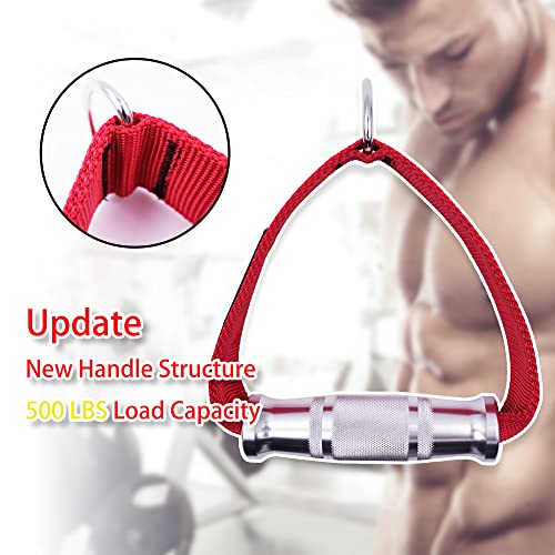 J Bryant Fitness Resistance Band Handle Cable Machine Attachment for Pulley Machine Heavy Duty Metal D Handle Aluminum Alloy Handle Grips Durable Workout Handle Pulley LAT Pulldown System - Image 2