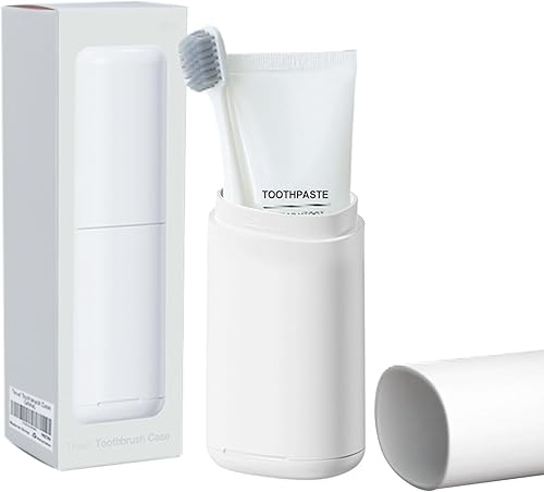 Estuche de viaje para cepillo de dientes, minimalista, pequeño, soporte para cepillos de dientes, fácil de limpiar, cómodo, portátil, contenedor de