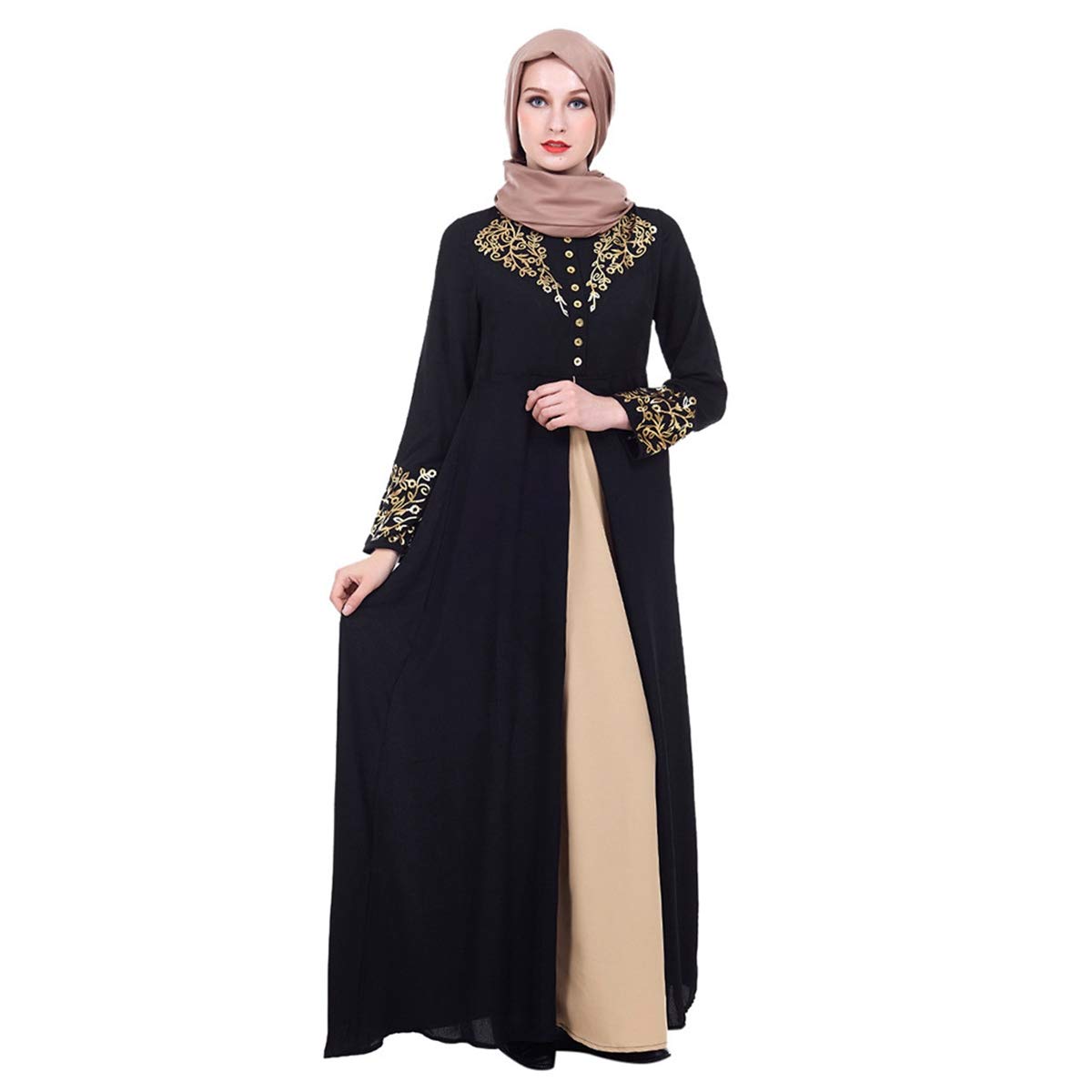 2019 Fashion! Islamic Clothing,Muslim Women Kaftan Abaya Robe Hijab Caftan Jilbab Maxi Dresses