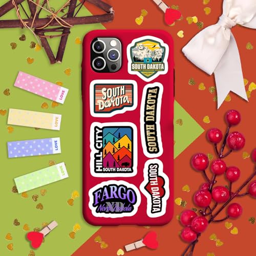 Image of Dakota Stickers for Water Bottle and Laptop - Dakota Party Favors & Decorations, Waterproof Vinyl Decals, State Pride and Icon Stickers, Gifts for Women & Men