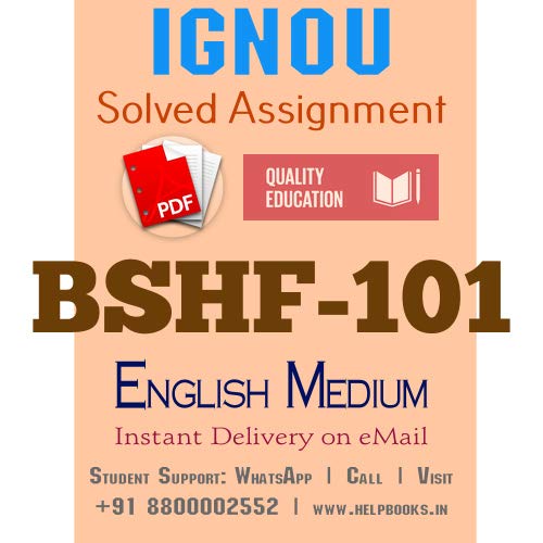 Buy BSHF101 IGNOU Solved Assignment 2020-2021 (English Medium) BSHF-101 ...