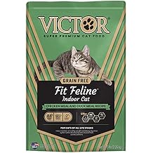 VICTOR Super Premium Cat Food Grain Free, High-Protein Fit Feline - Dry Cat Food for Indoor Cats - 38% Protein, 16% Fat - for All Breeds and All Life Stages from Kitten to Adult, 5lb