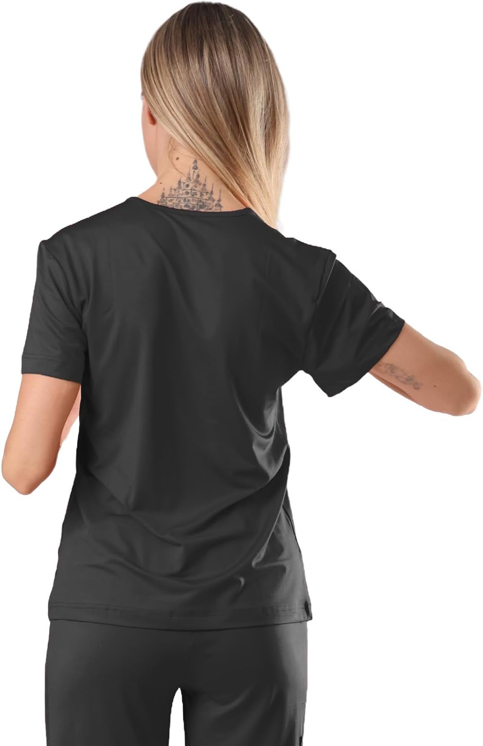 Meidiero Scrub Tops Women , Slim-fit Medical Shirts, Soft Stretch & Wrinkle-Resistant Women's Scrub Tops with 2 Chest Pockets - Image 2