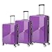 FLYMAX 24" Medium Suitcase Super Lightweight 4 Wheel Spinner Hard Shell ABS Luggage Hold Check in Travel Case Purple 67L