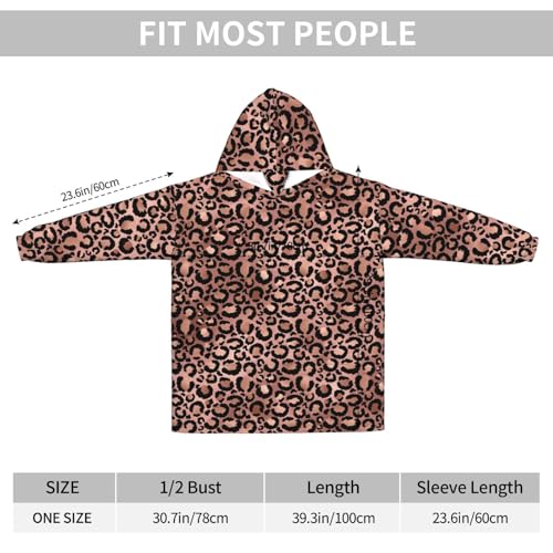 Sweat à capuche style couverture pour soirées cocooning léopard