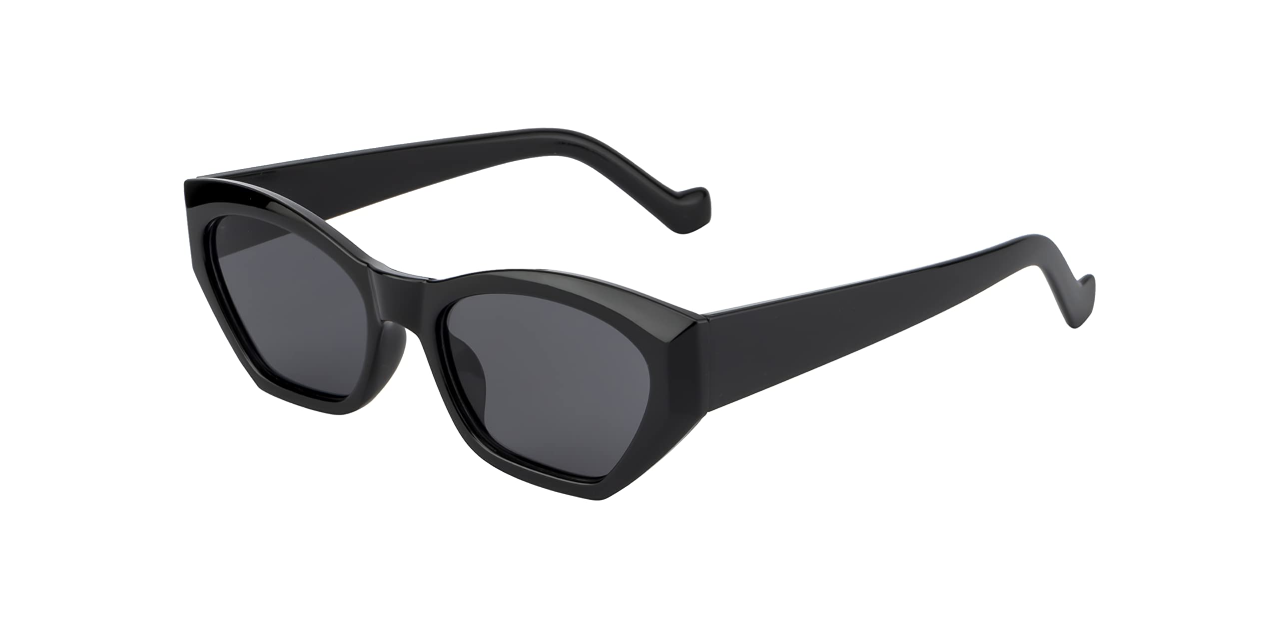 Ted Smith UV Protection Cat-eye Sunglass (53) (For Women,Black Grey)