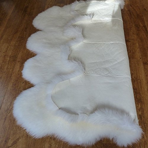 Grand tapis Octo en peau de mouton naturel - 190 x 190 cm