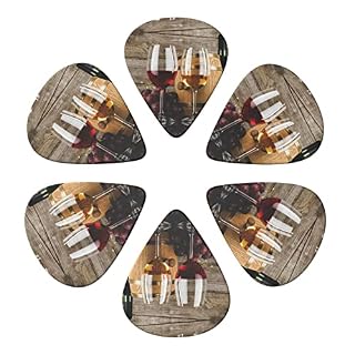 Verres à vin rouge et raisins avec médiator en bois pour guitare acoustique, guitare électrique, basse, ukulélé – fin… - Les Beatles, Paul McCartney, John Lennon, RIngo Starr, George Harrison Verres à vin rouge et raisins avec médiator en bois pour guitare acoustique, guitare électrique, basse, ukulélé - fin… – Image 4
