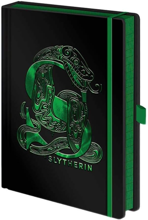 Harry Potter Hardcover A5 Notebook Embossed with Slytherin Foil Design - Official Merchandise