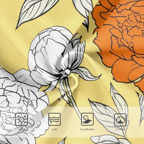 Orange White Peony Flowers Yellow Cute Panties Girl Toddler Girls Underwear Cotton Funny Briefs Undies Kids 2t3