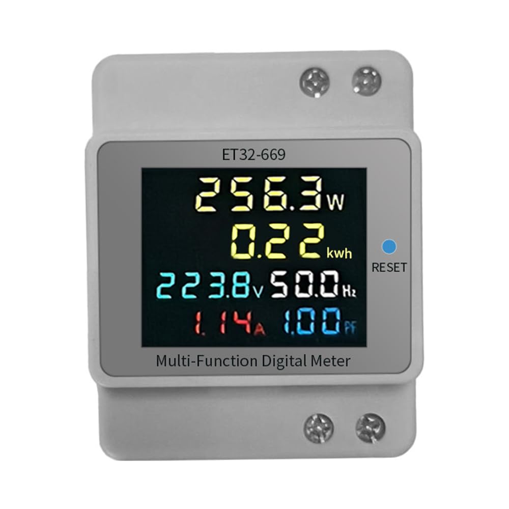 Zbiianxer Light Intelligent Electricity Monitors 6 In 1 Multifunction Power Meter Track Electric Current Wattage Kwh Frequency For Home Use Electric Usage Monitors