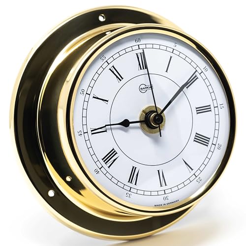 Horloge de bateau à quartz BARIGO en laiton poli et verre minéral haut de gamme