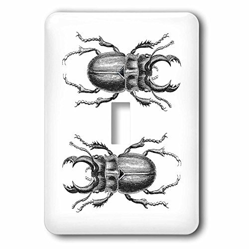 3dRose lsp_266485_1 interrupteur à bascule simple 1 rétro bug drawing noir et blanc - 3