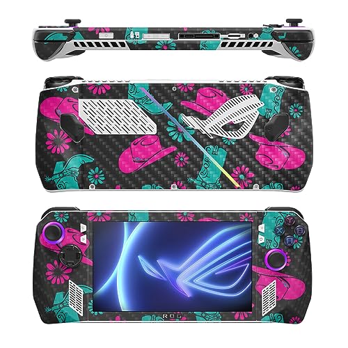 Image of MightySkins Carbon Fiber Skin Compatible with Asus ROG Ally - Neon Cowgirl | Protective, Durable Textured Carbon Fiber Finish | Easy to Apply