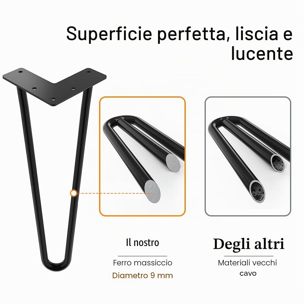 WINSOON Set di 4 Gambe per mobili 30 cm gambe tavolo per la protezione del pavimento per tavolini scrivanie moderne e comodini