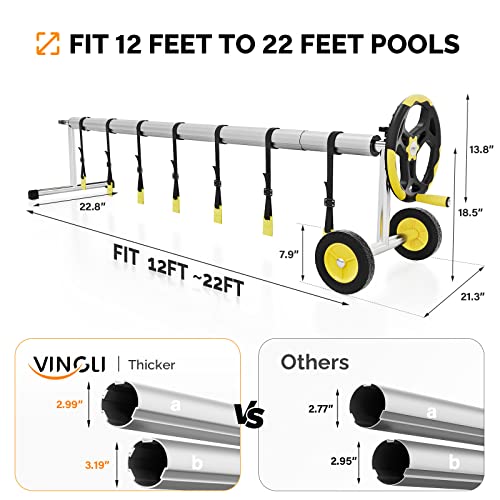 Vingli 21 Feet Pool Cover Reel Set, Aluminum Solar Swimming Inground Cover Blanket Reel thumb #3