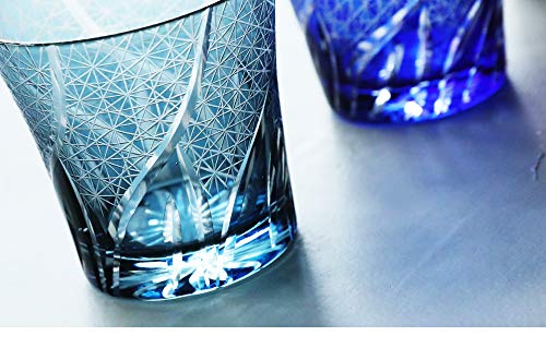 Hogdseirrs 江戸切子グラス タンブラー インクブルー