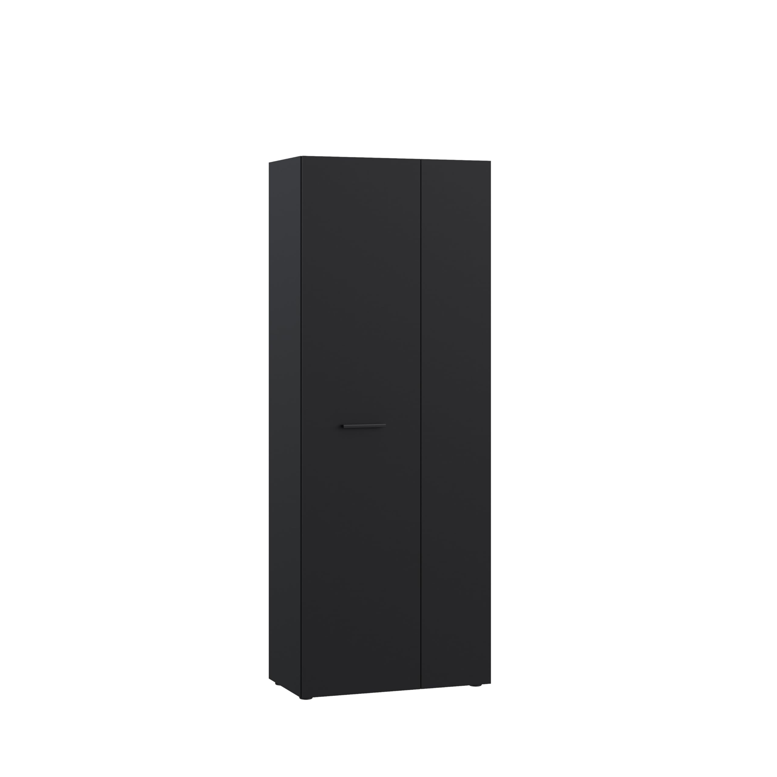 AVANTI TRENDSTORE - Feena - Armadio multiuso a 2 ante battenti con 3 ripiani, in legno laminato di colore nero. Dimensione LAP 68,7x181,1x36,5 cm