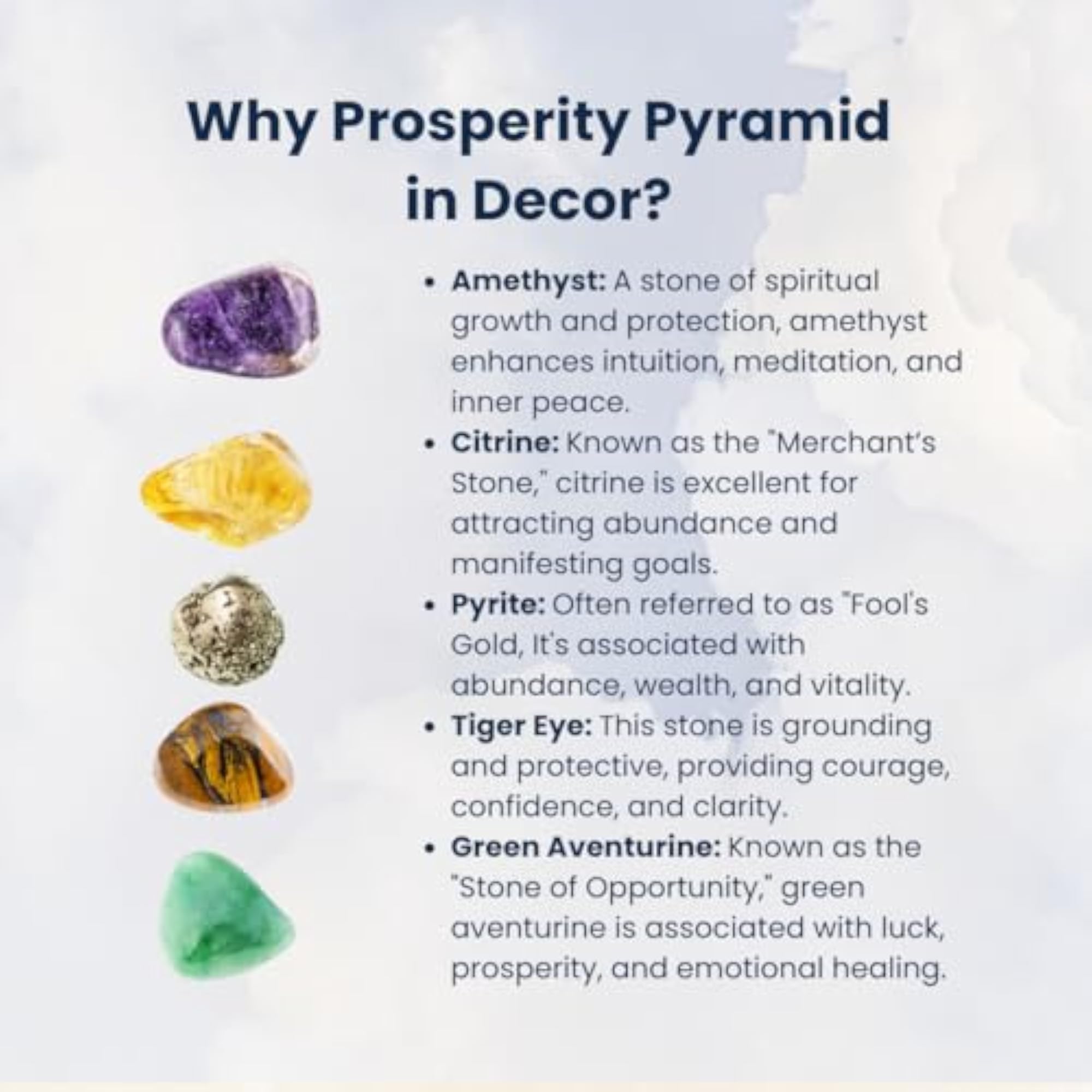 Soulwise Prosperity Orgone Energy Pyramid with Crystals