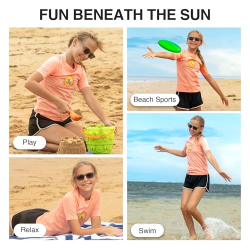 Image of Kanu Surf Girls' Karlie Rash Guard UPF 50+ Sun Protection Short Sleeve Swim Shirt