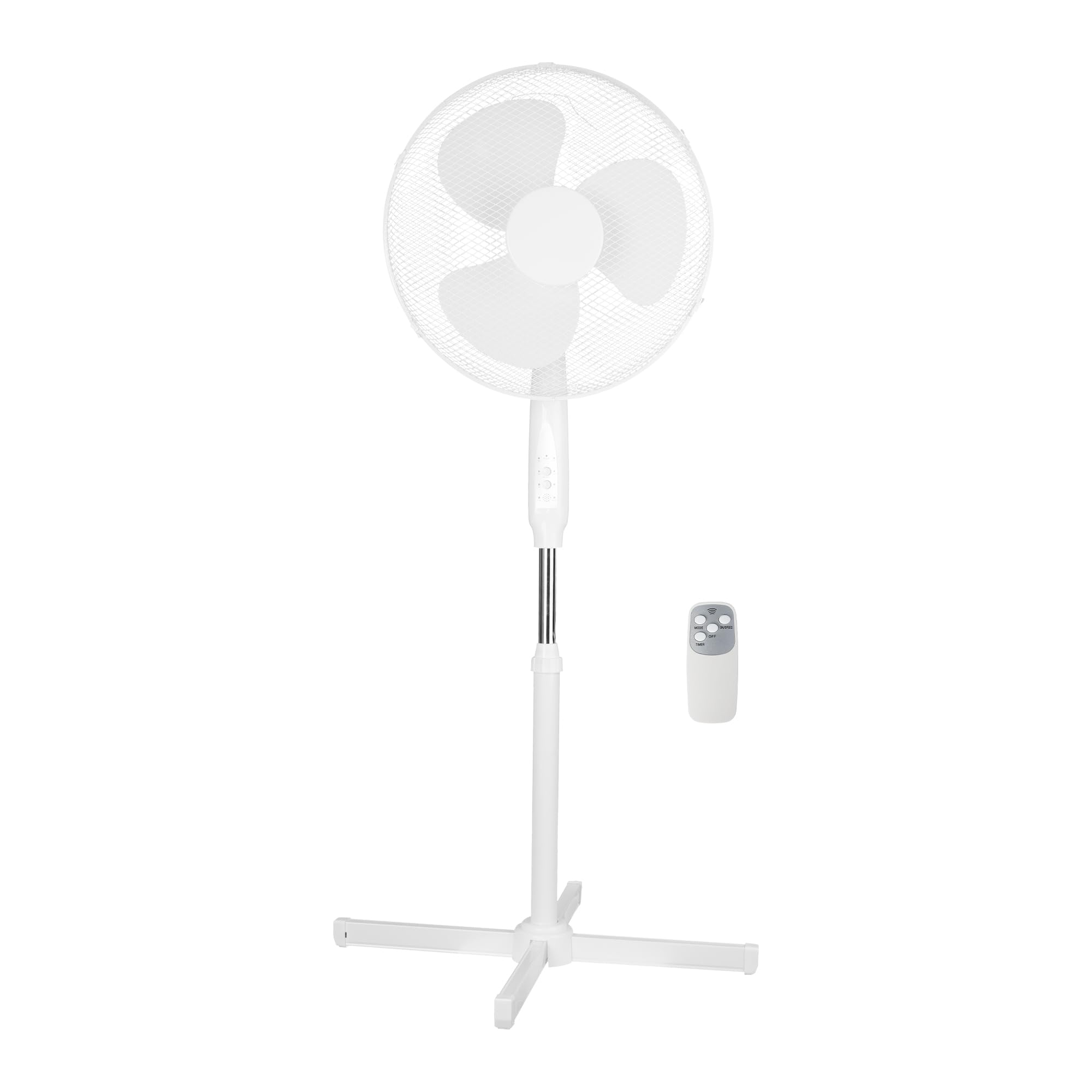 COZYBRITE Pedestal Fan Cooling 16 inch with Remote Control Standing Electric Oscillating Floor Fans 3 Wind Modes 7.5 Hours Timer 3 Speed Setting Adjustable Height Tilt Angle for Home FS40-91R (White)
