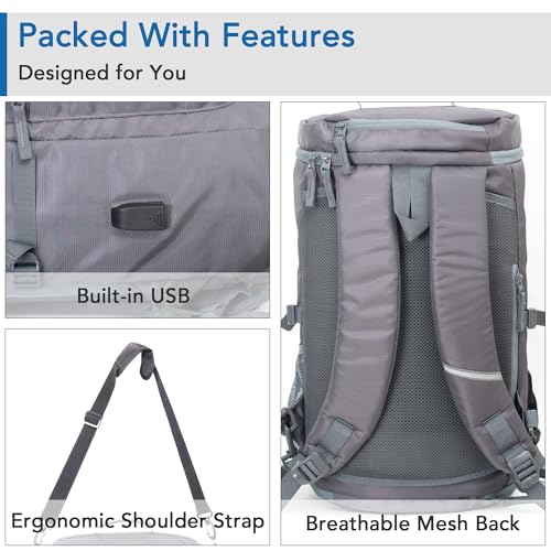Image of Hexagon Laptop Backpack for Men Laptop Bag 15.6 inch 2-in-1 Rucksack & Duffle Bag with Shoe Compartment Versatile Travel Backpack for Gym, Work, and Weekends Bags for Men 45L