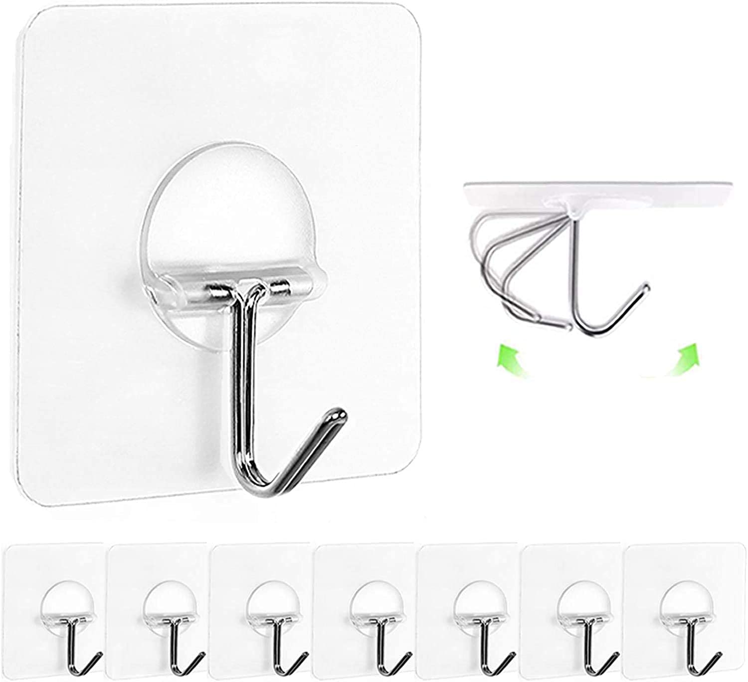 Dargoba Self Adhesive Hooks for Wall Without Drilling, 20 Pcs Heavy Duty Waterproof Wall Hooks for Hanging Strong - Transparent Wall Hanging Hook for Kitchen, Bathroom, Door, Outdoor, Clothes Hanging (B09S9THCQY) Amazon Price History, Amazon Price Tracker