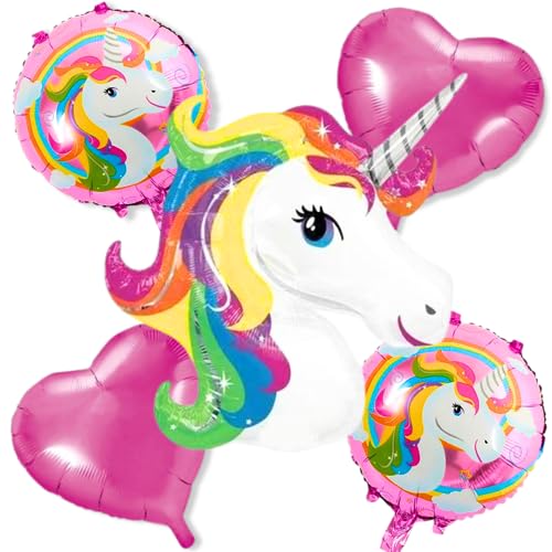 Unicorn Foil balloon 5 Pcs Set Theme Birthday decoration items fo...