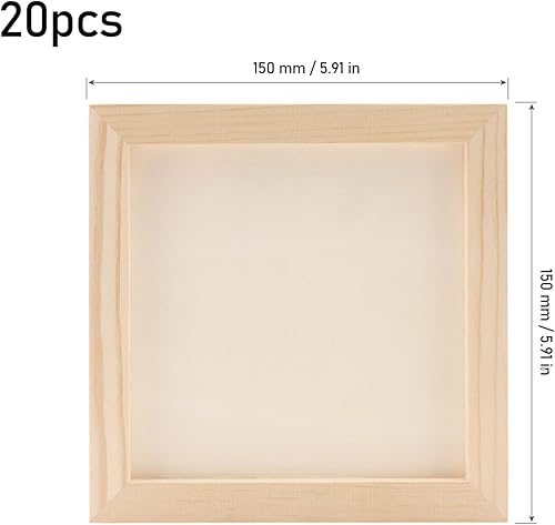 Miniatura 2 de MOUYAT Paquete de 20 paneles de lienzo de madera de 6 x 6 pulgadas, tableros de lienzo de madera de abedul sin terminar para pintar, tableros de