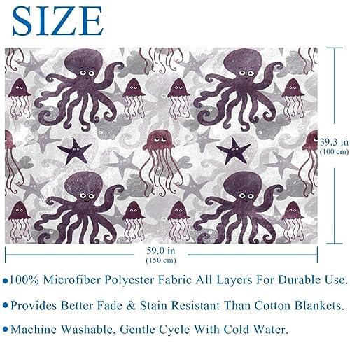 Couverture imprimé méduse aux finitions haut de gamme et texture veloutée - 6