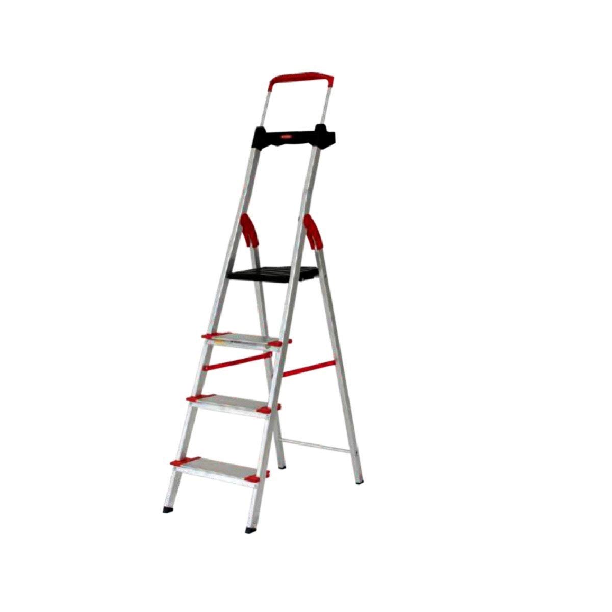 Escada Dobravel 4 Degraus Confort em Aluminio Alumasa 150 kg de Capacidade