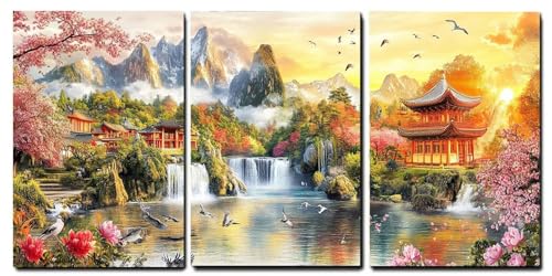 Tableaux Moderne Abstrait Oujkeef nature lot de 3 impressions sur toile pour la déco