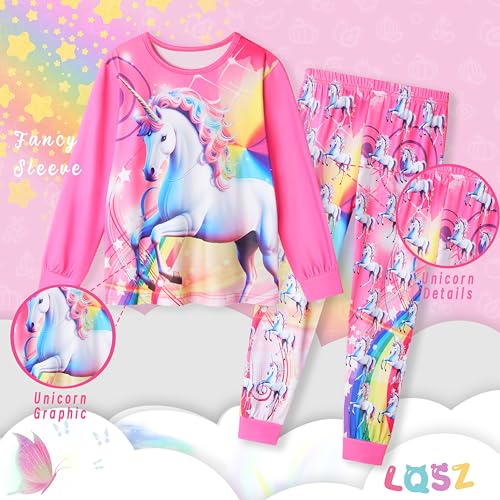 LQSZ Girls Pajamas Kids Toddler Halloween PJs Christmas Sleepwear for Kids Size 2-12 Years2