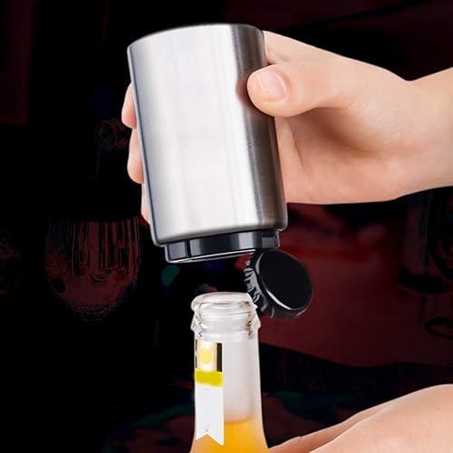 Abridor automático de botellas de cerveza, fácil de quitar, abridor automático con capuchón magnético, tapas no dobladas, el mejor resultado.