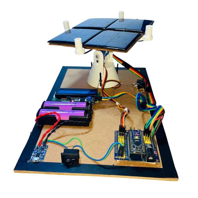 Dual Axis Solar Tracker With Real-Time Voltage LCD Assembled Project With Report
