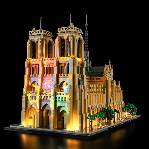 Image of BRIKSMAX Light for Lego Notre-Dame de Paris 21061 (with Projection Light) 21061 - Compatible with Architecture Building Blocks Model - Without Lego Set