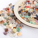 Honosen 500g Edelsteine für Kinder, 8-12mm Mini Trommelsteine, Bunt Halbedelsteine Mischung, Edelstein Kinder Schatzsuche, Schmucksteine für Dekoration, Edelsteinspiel, Kindergeburtstag