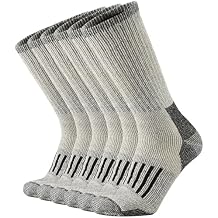 SOX TOWN Men's Merino Wool Moisture Wicking Outdoor Hiking Heavy Cushion Crew Socks