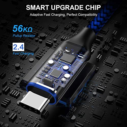 Image of ZAPPIX [Type C]-[3A]-[1.4 meter]-[Blue Colour]-[100% Copper] Braided & Fast Charging USB Cable for All USB C Devices, Seamless Data Transmission.
