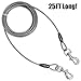 BV Dog Tie Out Cable 25 Feet - Heavy Duty Dog Lead Up to 250 Pounds - Reflective & Rust-Free with Quick Release Swivel Clips & 360° Rotating Clasp - Tangle-Free Dogs Runner for Yard (Grey, Single)