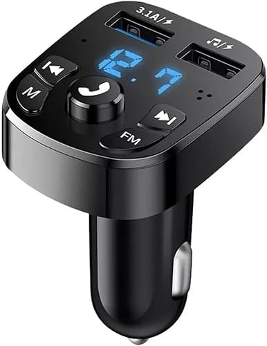FM Bluetooth Transmitter for Car, Wireless Bluetooth Rudio Aux Adapter Car Kit MP3 Player Receiver Audio Music Stereo, Handsfree Calling Dual USB Ports Quick Charger for All Smartphones