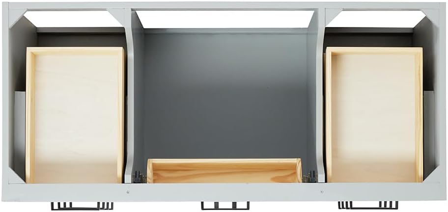 DKB Isabella 48-Inch Bathroom Vanity with Sink — Grey Single Sink Bathroom Vanity, 1.5" Edge Italian Carrara Marble Top, Solid Wood, 2 Soft-Close Doors, 8 Dovetail Drawers + Tilt Drawer