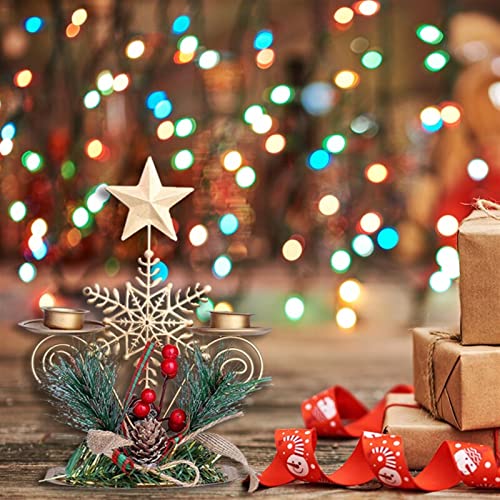 Bougeoir de table de Noël élégant en métal pour décoration raffinée - 7