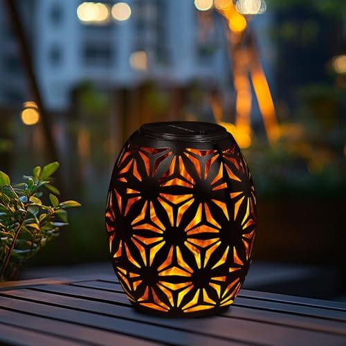 Illuminate Your Nights with These Solar Powered Garden Lamps 3 Solar Table Lantern Outdoor Waterproof-Dancing Flickering Flame Solar Powered LED Light,Metal Desktop Decorative Lamp Auto On/Off Lighting Dusk to Dawn for Desk Patio Garden Pathway Yard