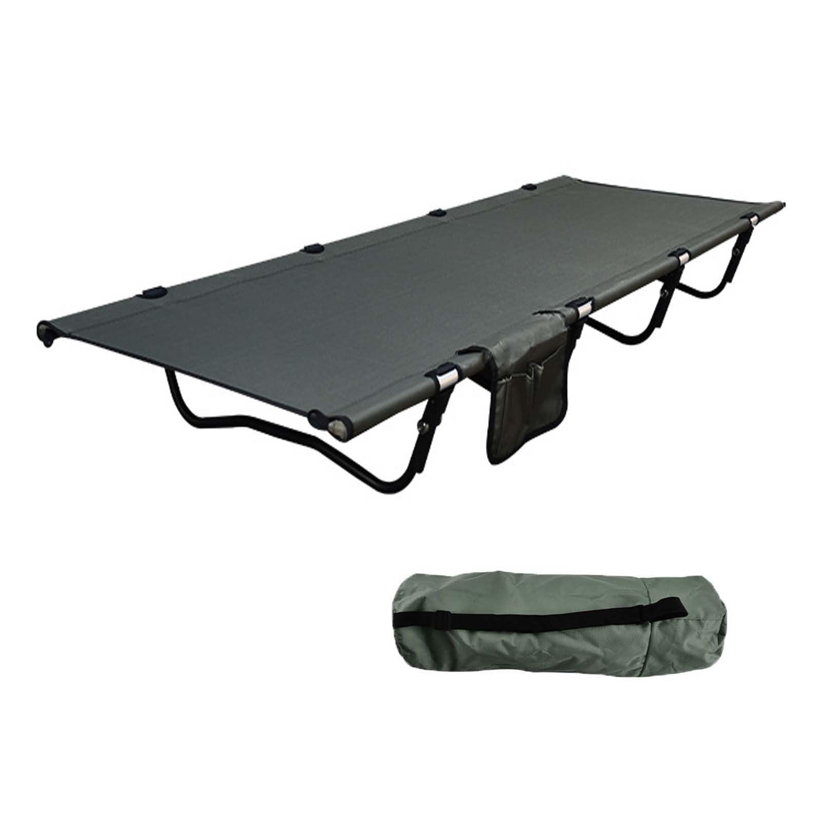 Lit de camping pliant ultra léger et robuste lit de couchage pliable pour adulte extérieur 150 kg